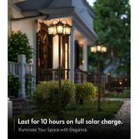 73Solar Lamp Post Light 60Lm Solar Outdoor Lights Post Waterproof Triplehead Pole Lights Outdoor Floor Lamp Vintage For Pat