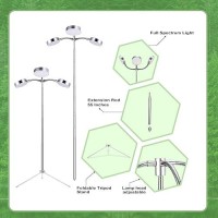 Grow Lights Full Spectrum With Detachable Tripod Stand Multifunctional 1055 Inches Height Adjustab Stand And Desktop Plant Gr