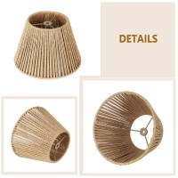 Lamsu Small Rattan Lamp Shade Boho Bell Lamp Shades For Table Lamps Wicker Woven Lampshade Replacement For Floor Lamp Wall Sc