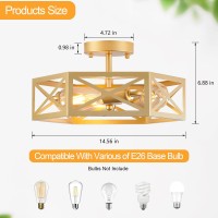 Xsdetu Modern Gold Flush Mount Light Fixture 3 Light Hallway Light Fixtures Ceiling Mount Farmhouse Close To Ceiling Light Fix