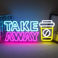 Lucunstar Take Away Neon Sign For Restaurants Wall Decor Business Led Light Take Away Neon Light For Bar Store Home Wall Han