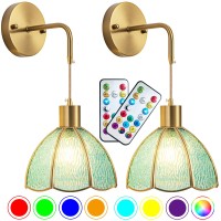 Battery Operated Wall Sconces Set Of Two Indoor Not Hardwired Battery Wall Light With Remote Control Rgb Color Changing Dimmab