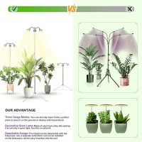 Taurusy Grow Lights For Indoor Plants Full Spectrum With Detachable Tripod Stand 1055 Inches Height Adjustable Aluminum Alloy