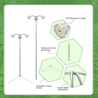 Taurusy Grow Lights For Indoor Plants Full Spectrum With Detachable Tripod Stand 1055 Inches Height Adjustable Aluminum Alloy