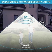 Securoad Super Bright Solar Lights Outdoor Ip65 Water Proof 1100 Lumens 4500Mah Led Motion Sensor Light Black Aluminum Metal S