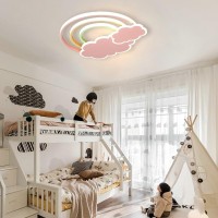 Ganio Led Dimmable Ceiling Lamp (With Remote Control) 50 Cm Clouds And Rainbow Combination Of Design More Warm Suitable For Children'S Rooms, Bedrooms, Living Rooms, Nurseries, Balconies, Etc.