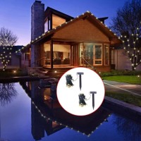 This pair of solar string light sets each with 200 LED bulbs is an ideal outdoor lighting solution Each string light is equipped with a solar panel with a rechargeable battery that is charged by the sunlight during the day and uses the stored energy to po