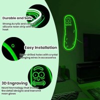 Cartoon Pickle Led Neon Sign For Wall Decoration Anime Rick Neon Light Sign For Man Cave Decor Christmas Ornament Party And G