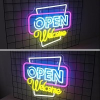 Horseneon Neon Open Sign Led Open Signs For Business Wall Decor Neon Light Up Open Sign With Usb Powered For Business Bar Shop