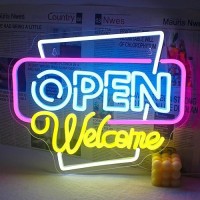 Horseneon Neon Open Sign Led Open Signs For Business Wall Decor Neon Light Up Open Sign With Usb Powered For Business Bar Shop