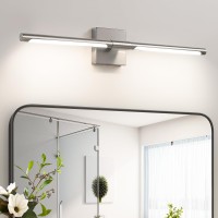 Faziyo Sand Nickel Vanity Light For Bathroom Over Mirror 24 Inch Led Bath Sconce Fixtures 4000K Morden Picture Lights For Paintings (Horizontal & Vertical)