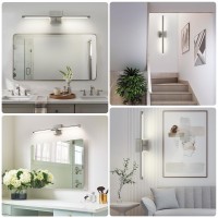 Faziyo Sand Nickel Vanity Light For Bathroom Over Mirror 24 Inch Led Bath Sconce Fixtures 4000K Morden Picture Lights For Paintings (Horizontal & Vertical)