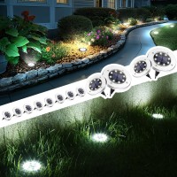 Patiowin Solar Ground Lights 12 Pack Solar Lights Outdoor Waterproof Solar Garden Lights Landscape Lighting For Pathway Patio