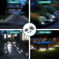 Patiowin Solar Ground Lights 12 Pack Solar Lights Outdoor Waterproof Solar Garden Lights Landscape Lighting For Pathway Patio