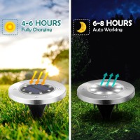 Patiowin Solar Ground Lights 12 Pack Solar Lights Outdoor Waterproof Solar Garden Lights Landscape Lighting For Pathway Patio