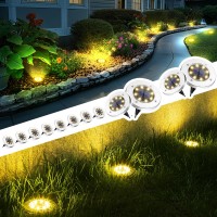 Patiowin Solar Ground Lights 12 Pack Solar Pathway Lights Outdoor Waterproof Solar Garden Lights Landscape Lighting For Patio