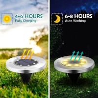 Patiowin Solar Ground Lights 12 Pack Solar Pathway Lights Outdoor Waterproof Solar Garden Lights Landscape Lighting For Patio