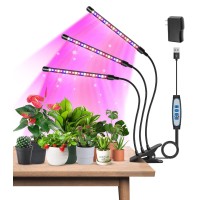 Garpsen Plant Lights 3 Heads Red Blue Warm White Full Spectrum Grow Lights For Indoor Plants 60 Leds Led Grow Light For Seed S