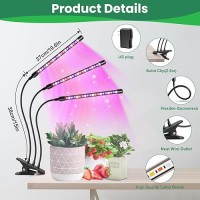 Garpsen Plant Lights 3 Heads Red Blue Warm White Full Spectrum Grow Lights For Indoor Plants 60 Leds Led Grow Light For Seed S