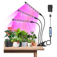 Garpsen Plant Lights 3 Heads Red Blue Warm White Full Spectrum Grow Lights For Indoor Plants 60 Leds Led Grow Light For Seed S