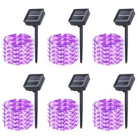 Solar Fairy Lights Outdoor 6 Pack 50Ft 130Led Each Solar Sring Lights Outside Waterproof 8 Modes Copper Wire Twinkle Lights So