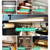 Desunlux Battery Powered Operated Closet Lights Motion Sensored Activated Rechargeable Under Counter Cabinet Lighting Wireless I