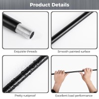 Lnrueg Matte Black M10 Threaded Extension Rod 10 Pcs 12 Inches Threaded Extension Rod For Pendant Light Island Lighting Chand