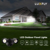 Luxfly Led Flood Lights Outdoor 34W 3500Lm 5000K Daylight Ip65 Waterproof Security Lights With 2 Adjustable Heads Exterior Wa