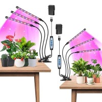 Garpsen Led Grow Light 2Pcs 3 Heads Full Spectrum Clip Plant Light For Indoor Plants 120 Leds Grow Lights With 3 Switch Modes