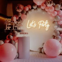 Lets Party Neon Signs For Backdrop Neon Light Sign For Wall Decor Hdjsign Led Neon Sign For Birthday Bachelorettle Wedding Pa