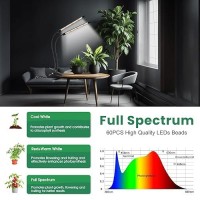 Garpsen Grow Lights For Indoor Plants 2 Heads Full Spectrum Led Plant Grow Lights 40 Leds Clip On Plant Light For Small Plants