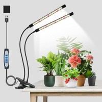 Garpsen Grow Lights For Indoor Plants 2 Heads Full Spectrum Led Plant Grow Lights 40 Leds Clip On Plant Light For Small Plants