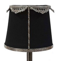 14 Inch Table Lamp, Metal Trimmed Shade, Nickel Finish, Eiffel Tower Base