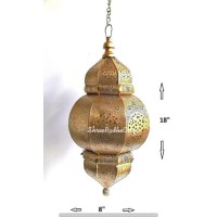 Moroccan Ceiling Fixture Pendant Home Lantern Lighting Lamp Vintage Design Handamade Moroccan Gold Lighting Lamps (20