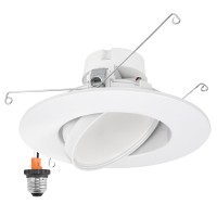 Maxxima 5 In And 6 In Rotatable Led Retrofit Downlight Gimbal 1100 Lumens 11 Watts 5 Cct 2700K3000K3500K4000K5000K Dim