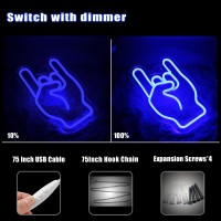 Rock On Hand Neon Sign Rockin Hand Neon Light Led Neon Sign For Wall D Cor Dimmable Led Neon Light For Bar Restaurant Music Con