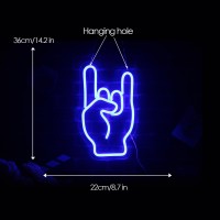 Rock On Hand Neon Sign Rockin Hand Neon Light Led Neon Sign For Wall D Cor Dimmable Led Neon Light For Bar Restaurant Music Con