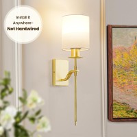 Suraielec Battery Operated Wall Sconce Non Hardwired Wall Sconce With Remote 3 Color Temperatures Indoor Wireless Wall Light