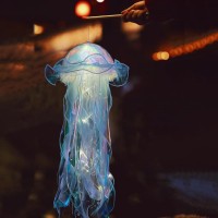 Led Jellyfish Lamp Night Light Color Jellyfish Led Lamp Handmade Decorative Lamp Creative Portable Sea Party Decoration Girl Baby Shower (5Psc Random Colors)