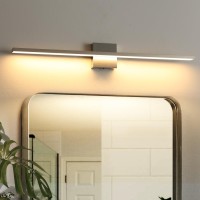 Lonrukat Bathroom Light Fixtures Over Mirror 32 Inch Brushed Nickel Bathroom Vanity Light Led Modern Wall Sconce 3000K Bar Van