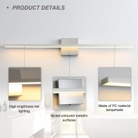 Lonrukat Bathroom Light Fixtures Over Mirror 32 Inch Brushed Nickel Bathroom Vanity Light Led Modern Wall Sconce 3000K Bar Van