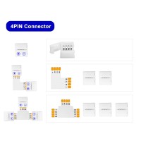 Amefil Led Strip Connectors 4 Pin Solderless Gapless Connector 8Mm Wide Rgb L Splitter Right Angle Connector Tshape Connector