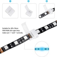 Amefil Led Strip Connectors 4 Pin Solderless Gapless Connector 8Mm Wide Rgb L Splitter Right Angle Connector Tshape Connector