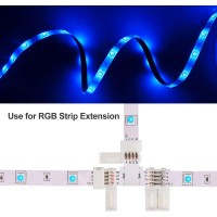 Amefil Led Strip Connectors 4 Pin Solderless Gapless Connector 8Mm Wide Rgb L Splitter Right Angle Connector Tshape Connector