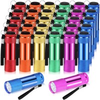 Vihose 32 Pcs Mini Flashlights Bulk Bright Aluminum Handheld Flash Light With Lanyard Small Led Flashlights For Kids Night Rea