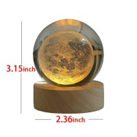 This crystal ball night light is a stunning decorative piece and gift choice With its 236inch crystal ball and solid wood base it operates at a voltage of less than or equal to 36V ensuring your safety during use The crystal ball showcases impeccable 3D i