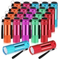 Vihose 20 Pcs Mini Flashlights Bulk Bright Aluminum Handheld Flash Light With Lanyard Small Led Flashlights For Kids Night Read