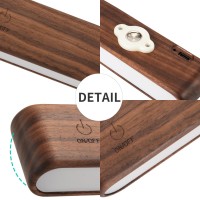 Vadifula Real Wood Led Wall Sconce Magnetic 360Rotate Wall Mounted Lamp Brightness Adjustable Nightlightsrechargeable Battery Powered Reading Light For Bedside Hallway Living Room Black Walnut