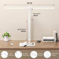 Led Desk Lamp With Usb Charging Port Architect Task Dual Lamps For Home Office With Atmosphere Lighting 24W Ultra Bright Modern