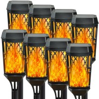 2024 New Version 8-Pack Solar Torch Light With Flickering Flame, Upgraded Solar Flame Torches For Garden Decor, Waterproof Solar Outdoor Lights For Yard Patio Outside Pathway Christmas Decorations